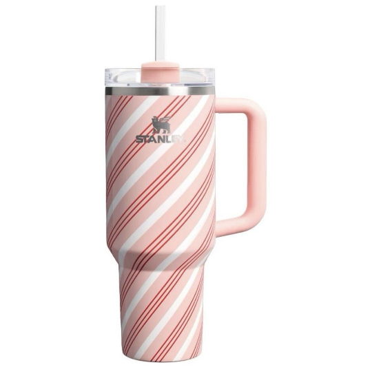 Pink Stanley 40oz Quencher FlowState Tumbler - Limited Holiday Strawberry Twist