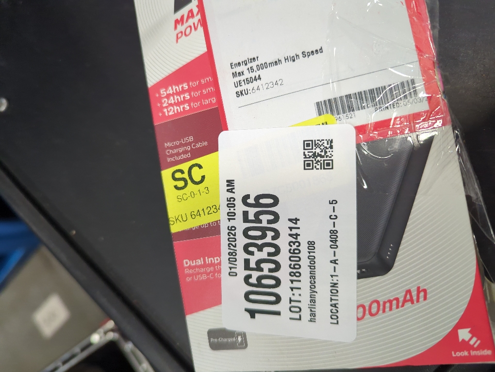 Energizer - MAX 15,000mAh Ultra-Slim High Speed Universal Portable Charger for Apple, Android, Google, Samsung & USB Enabled Devices - Black