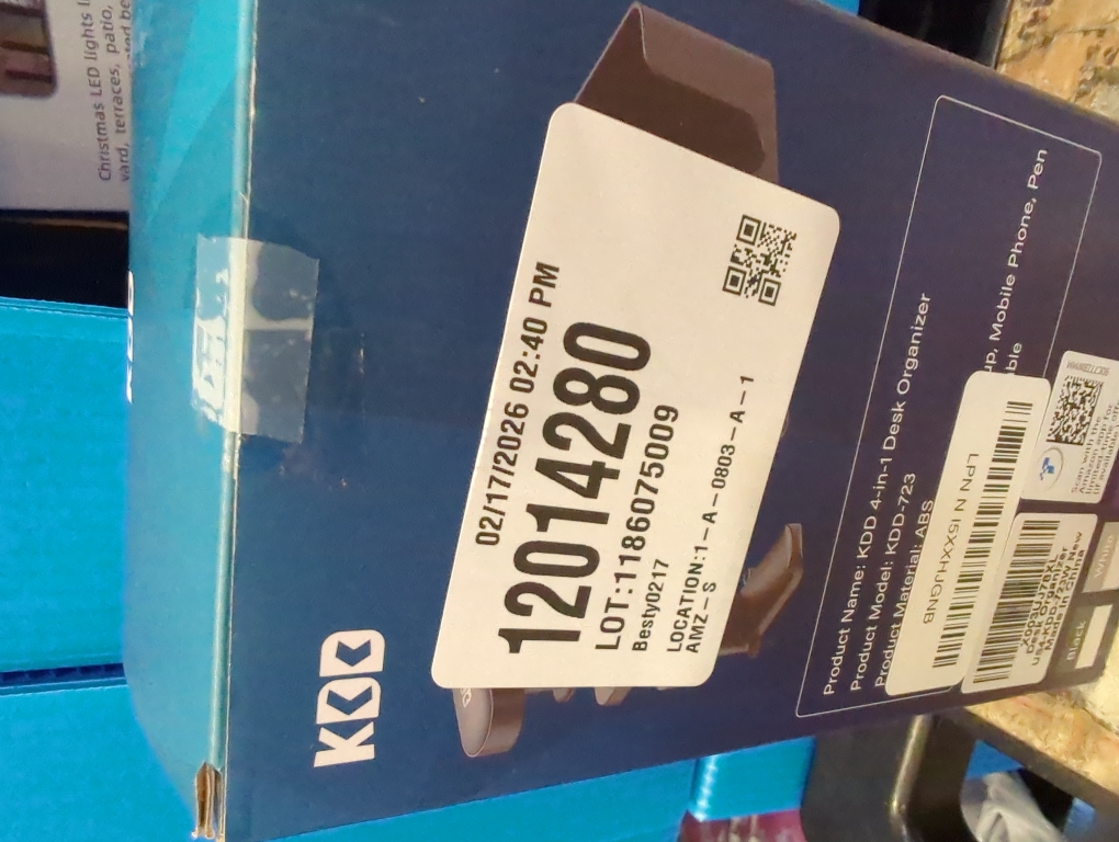 KDD 4-in-1 Desk Organizer - Under Desk Cup Holder and Headphone Hanger with 2 Wire Holes - Rotating Hanger and Detachable Storage for Cup, Phone and Pen (White)