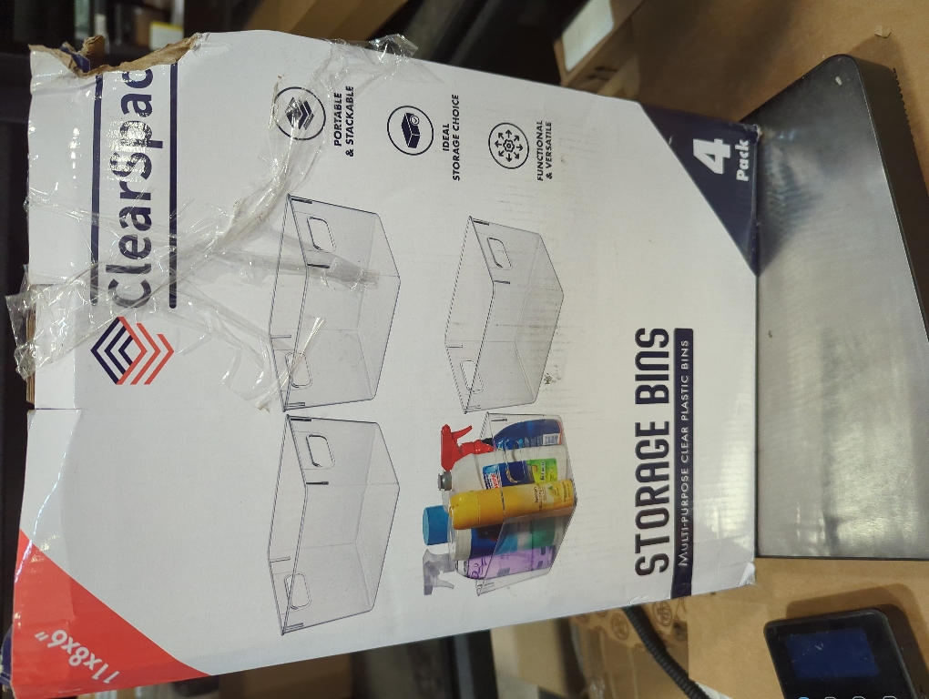 ClearSpace Clear Plastic Storage Bins – Pantry Organizers & Storage Containers, Cabinet Organizer - Home Organization Must Haves for Kitchen, Laundry Room, Office, Closet, Garage & Freezer