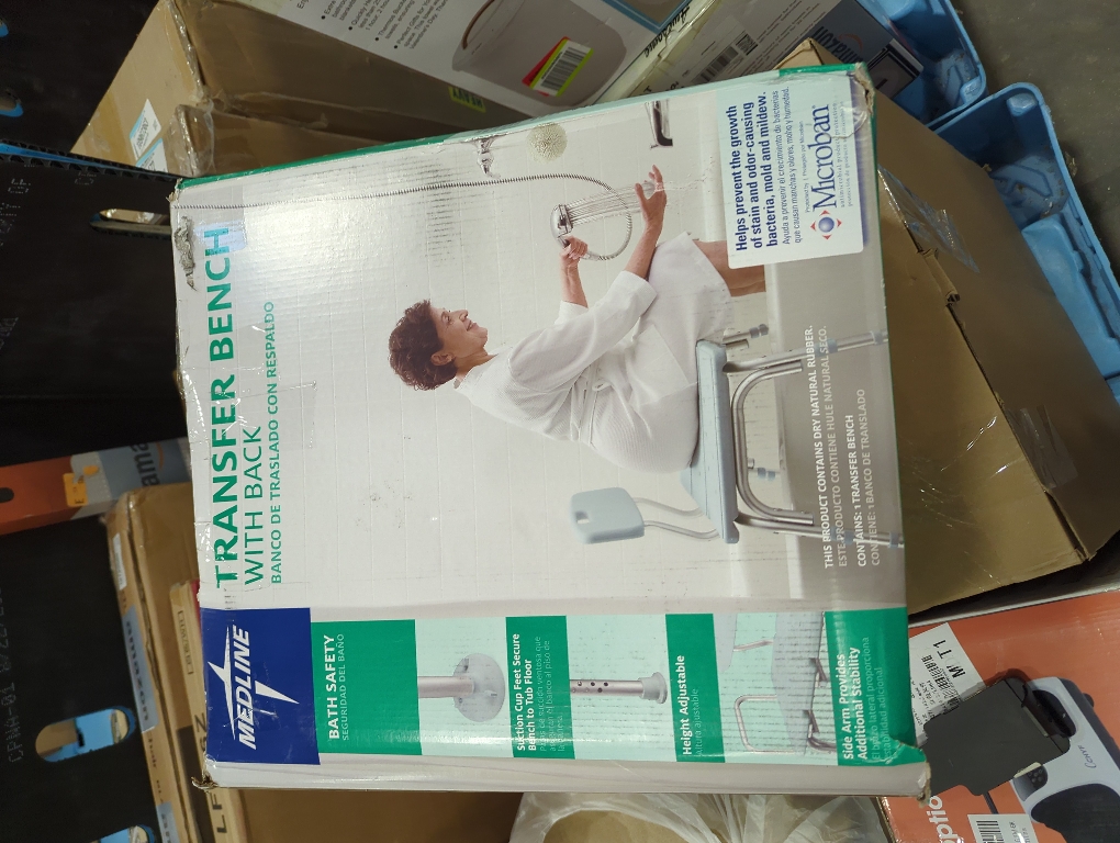 Medline Bath Safety Transfer Bench with Microban