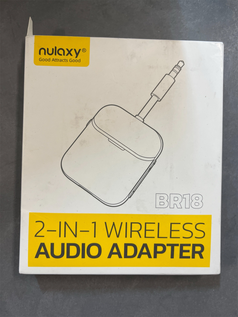 Nulaxy Air in-Flight Bluetooth Wireless Audio Transmitter Receiver for up to 2 AirPods & Wireless Headphones, Bluetooth Adapter for All 3.5mm Jacks on Airplanes, Gym Equipment, TVs & Gaming Consoles