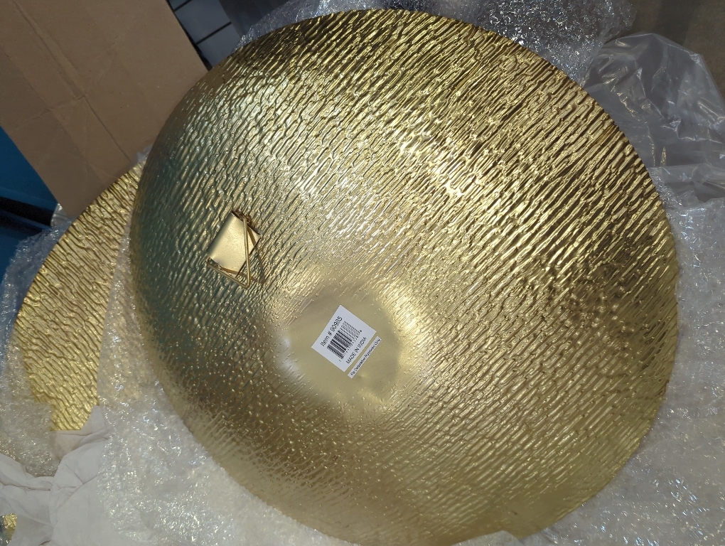 Deco 79 Metal Plate Home Wall Decor Large Metallic Disk Wall Sculpture, Set of 3 Wall Art 35, 29, 17D, Bronze