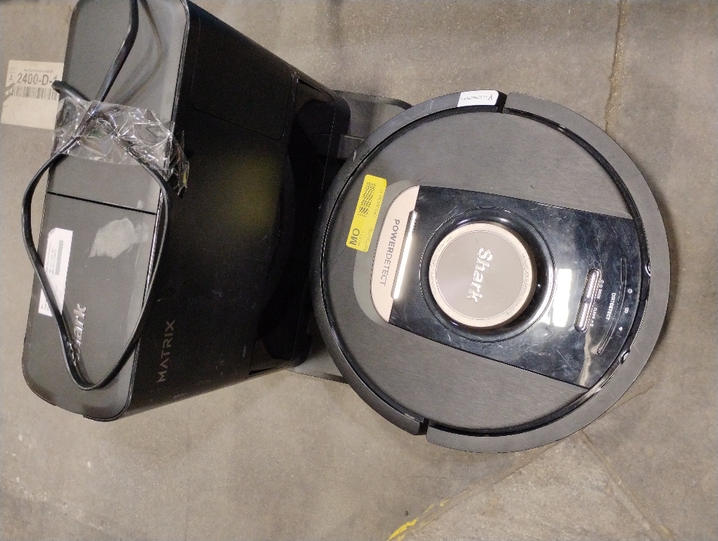 Shark AV2310AE Matrix Self-Emptying Robot Vacuum with No Spots Missed on Carpets and Hard Floors, Precision Home Mapping, Perfect for Pet Hair, Bagless, 45-Day Capacity Base, Wi-Fi Black/Brass