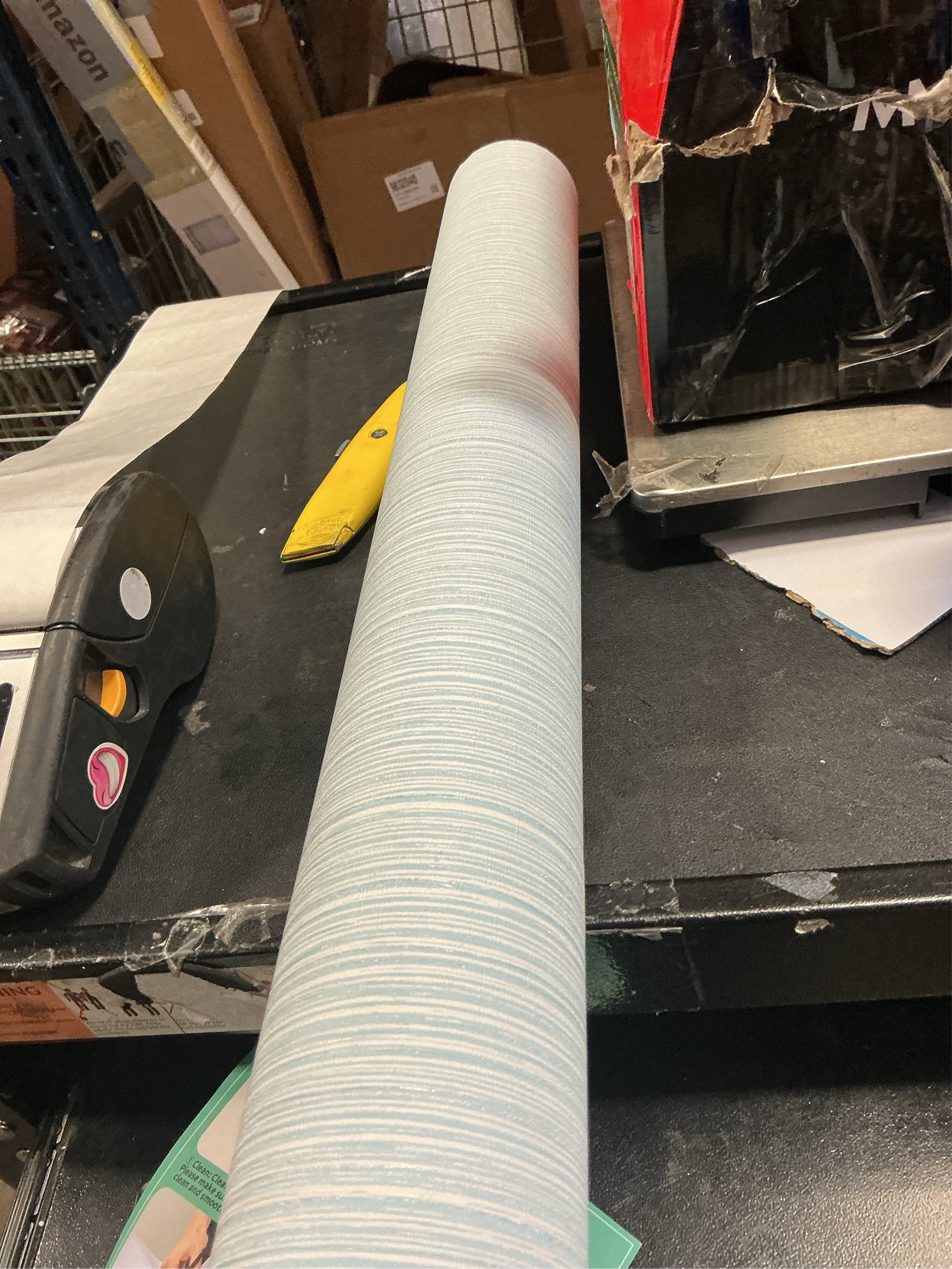 Haimin Grasscloth Wallpaper Textured 24in X 393in Fabric Contact Paper Light Blue Wall Paper Textured Linen Peel and Stick Self-Adhesive Thick Vinyl Embossed Film Wallpaper