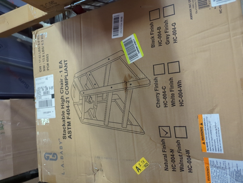 Wooden High Chair for Baby & Toddler – Restaurant-Style Stackable HighChair with Commercial Grade Solid Wood for Dining Table & Kitchen – Compact & Portable Design for Home & Restaurant Use - Black