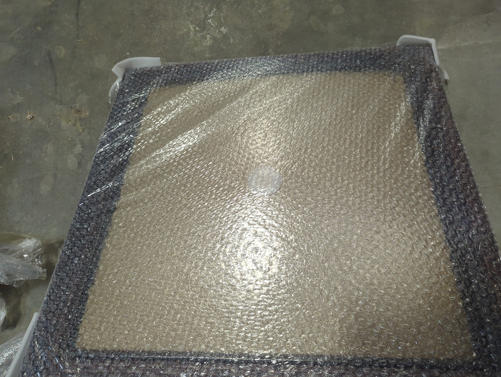 Costway Square Glass Patio Table With Umbrella Holder