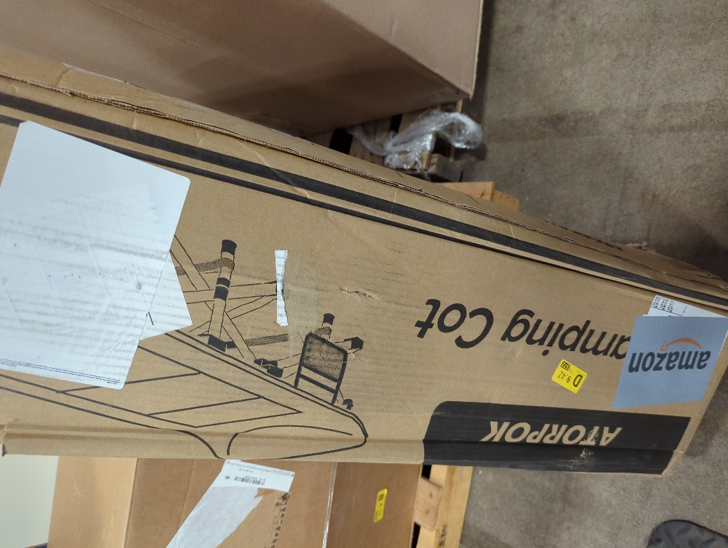 ATORPOK Camping Cot for Adults with Cushion and Pillow, Portable Folding Bed for Sleeping, Lightweight Tent cot with Carry Bag Supports 450 lbs (Grey)