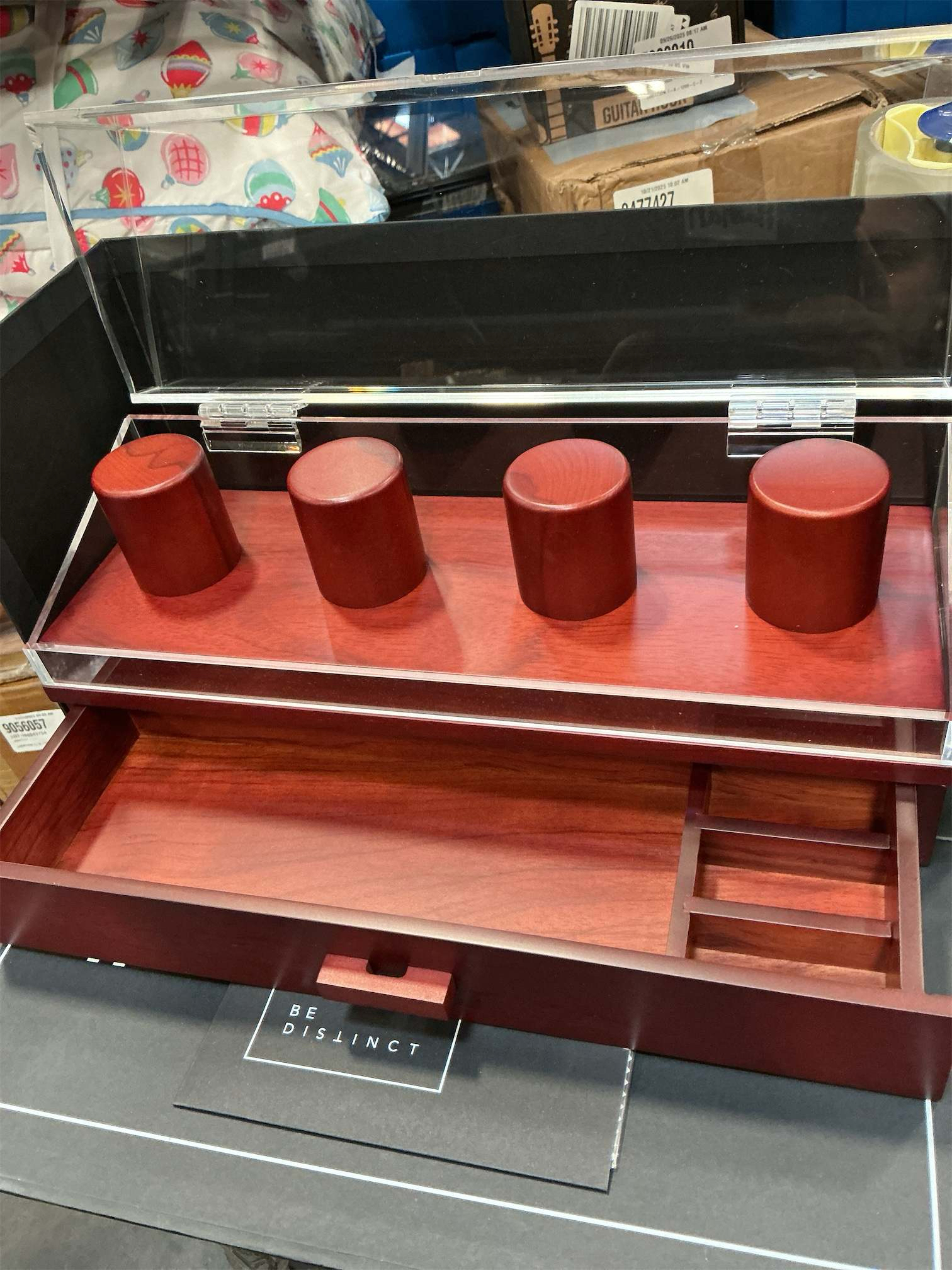 Watch & Pocket Knife Display Case – Switch Up Your Display with the Modular Pillars – Comes with Vegan Leather Padding andThe Combo Deck Pro – Christmas Gift for Men