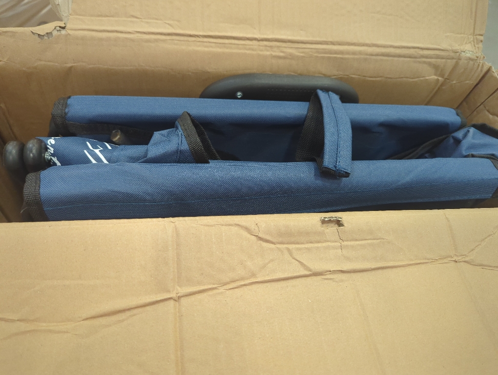 Size Large Color Blue Large Collapsible Wagon Cart Heavy Duty Foldable, Large Capacity Foldable Grocery Beach Wagon for Camping Sports Shopping, Blue