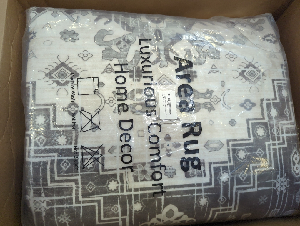 LOKHOM 8x10 Area Rugs for Living Room, Non-Slip Washable Vintage Area Rug, Low Pile Soft Faux Wool Large Floor Carpet Accent Rug for Bedroom Kitchen Entryway Dining Room Nursery,Vintage Brown