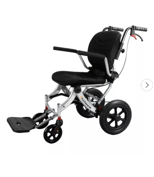 Wheelchairs for Adults,Transport Wheelchair Lightweight Foldable with Removable Cushion,Ergonomic Transfer Chair with 12-inch Rear Wheels for All Terrains,Travel Wheelchair, Black