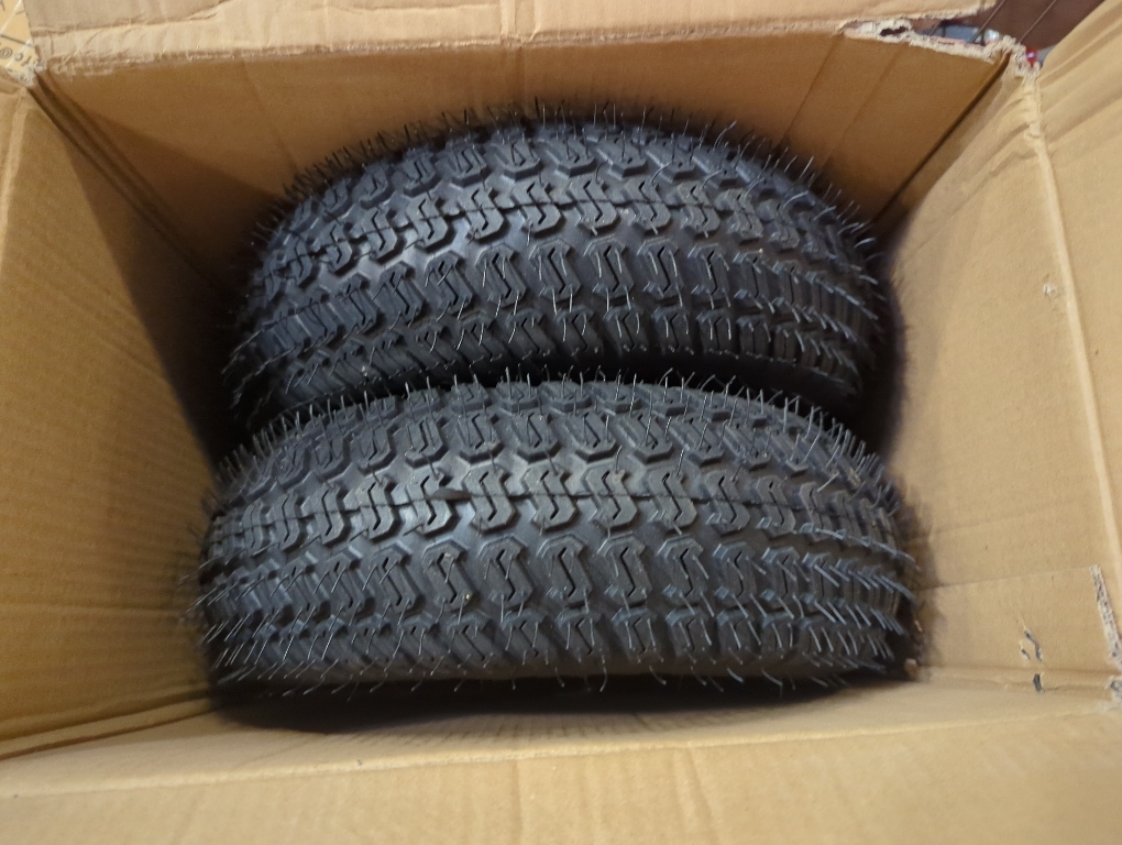 15x6.00-6nhs Lawn Mower Front Tire 4 Ply Tubeless 15x6x6 Lawn Mower 570 Lbs Tire and Wheel with 3/4 Bushing and 12 Spacers, Replacement for Garden Lawn Tractor Riding Lawn Mower, 2 Pack