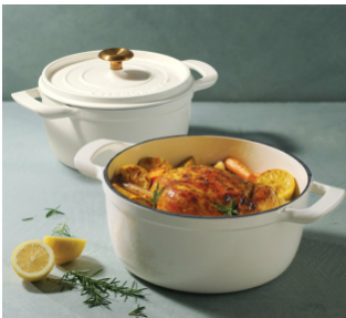 Tramontina 4-quart & 6-quart Enameled Cast Iron Round Dutch Oven, 4-piece Set, Assorted Colors ‼️product has mild stains and mild paint peeling‼️