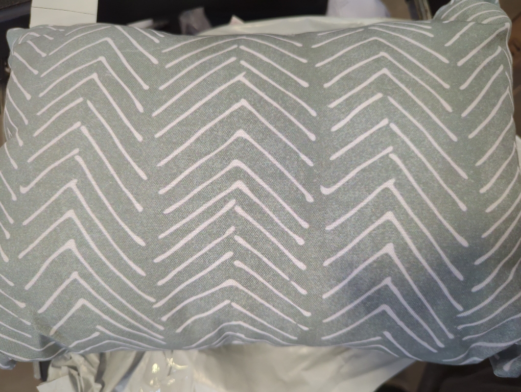 Gray Pillow With White Arrows
