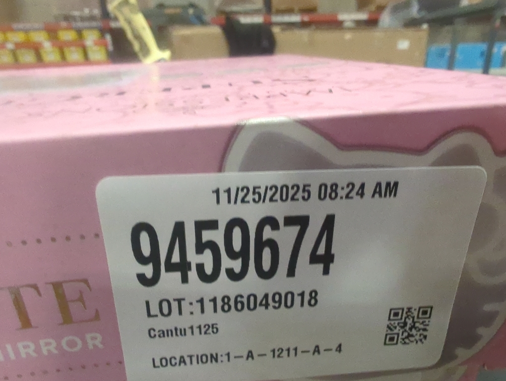 Impressions Vanity Supercute Hello Kitty Tabletop Desk Mirror with Lights and Touch Sensor Switch, Adjustable Tri Tone LED Lighted Makeup Mirror with Hidden Extendable Tray and Phone Holder