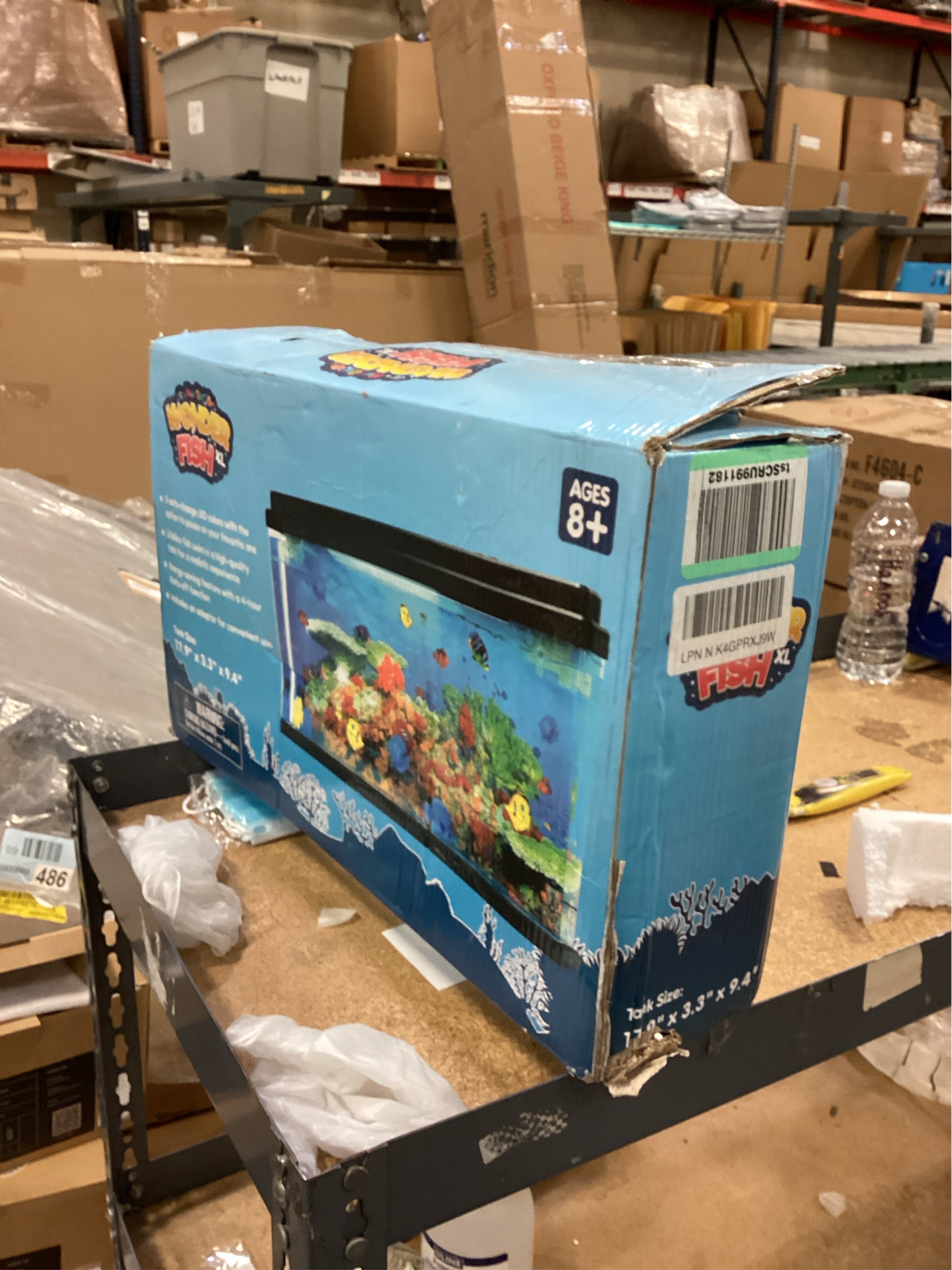 Artificial Fish Tank XL Virtual Ocean Toy in Motion Lamp - Office Desk Large Aquarium, Colorful LED Lights, Aquar, Artificial Fish, Turtles, Bubbles Tank with Moving Fish