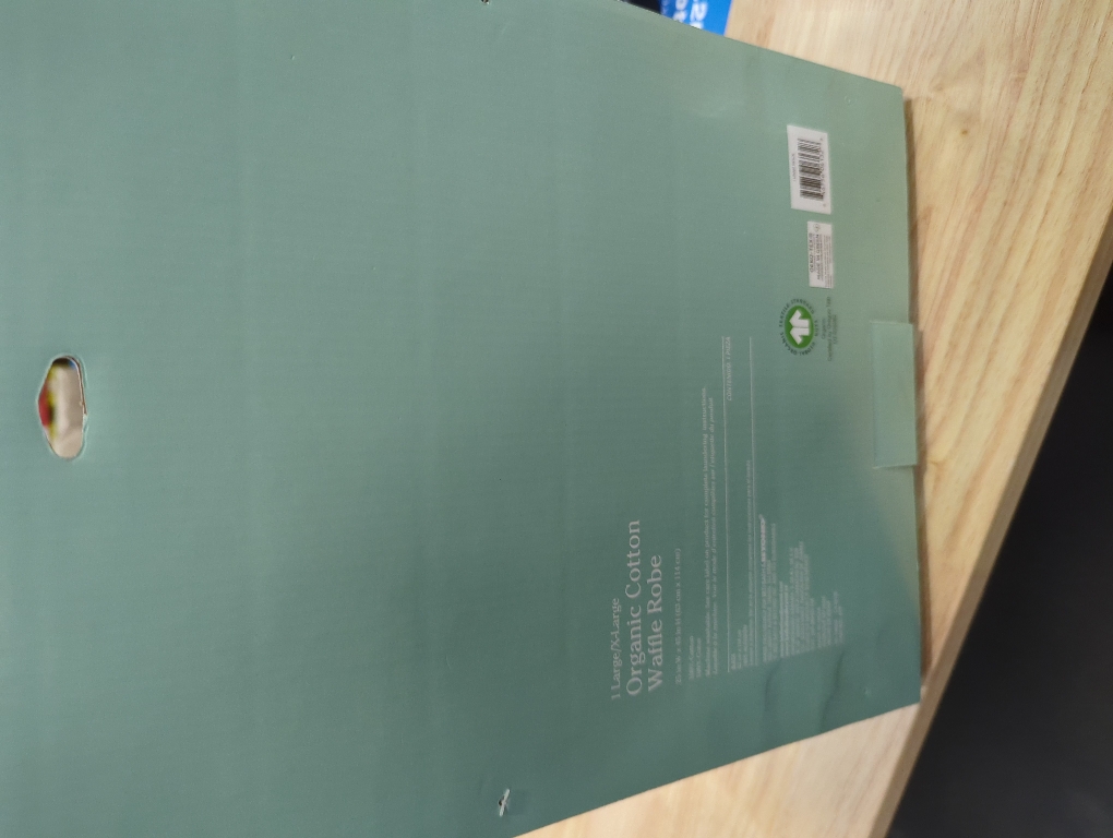 Haven Waffle Large/X-Large Organic Cotton Robe in Lunar Rock