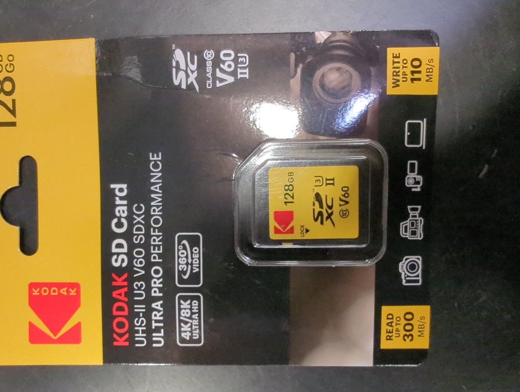 Kodak 128GB UHS-II U3 V60 Ultra Pro SDXC Memory Card