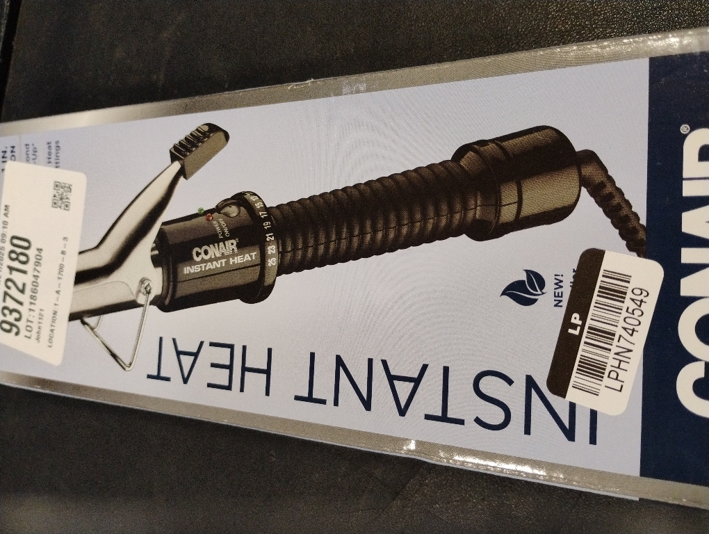 Conair Instant Heat ½ Inch Curling Iron, ½-Inch Barrel Hair Curler Produces Tight Curls, 25 Heat Settings, Dual Voltage, For Use on All Hair Lengths, Black