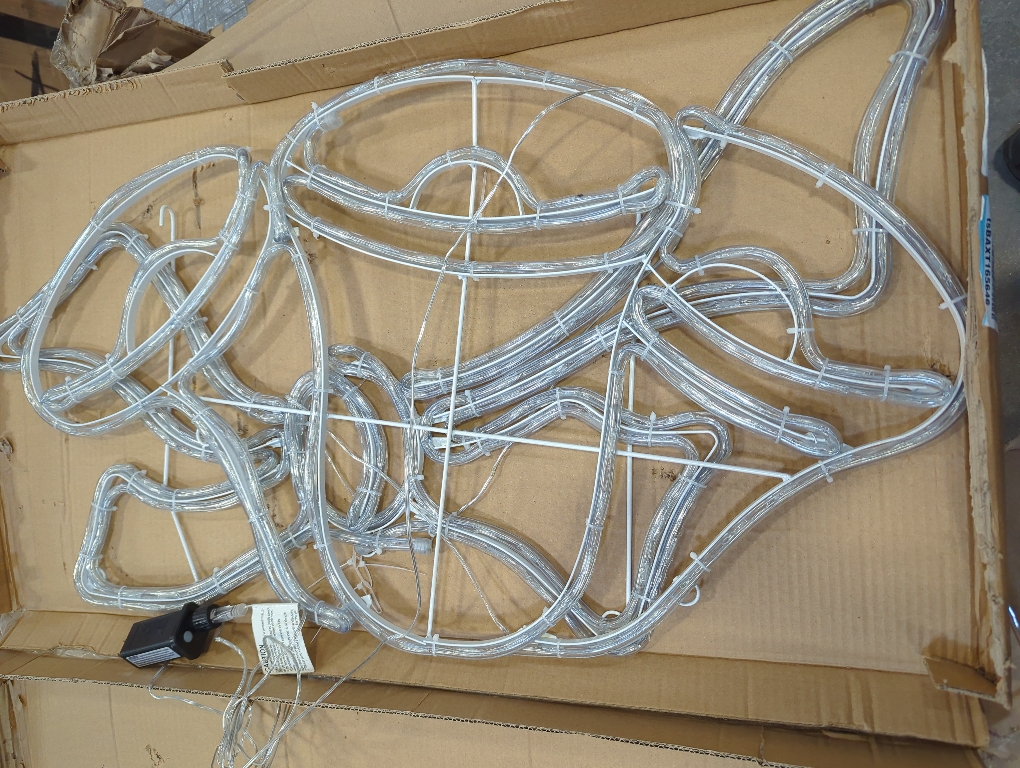 Joomer 33‘’ Christmas Lights Outdoor Bell Neon Super-Bright Large LED Christmas Light Decoration with Timer Waterproof for Outdoor Home Party Wall Hanging Holiday(Warm White & Red)