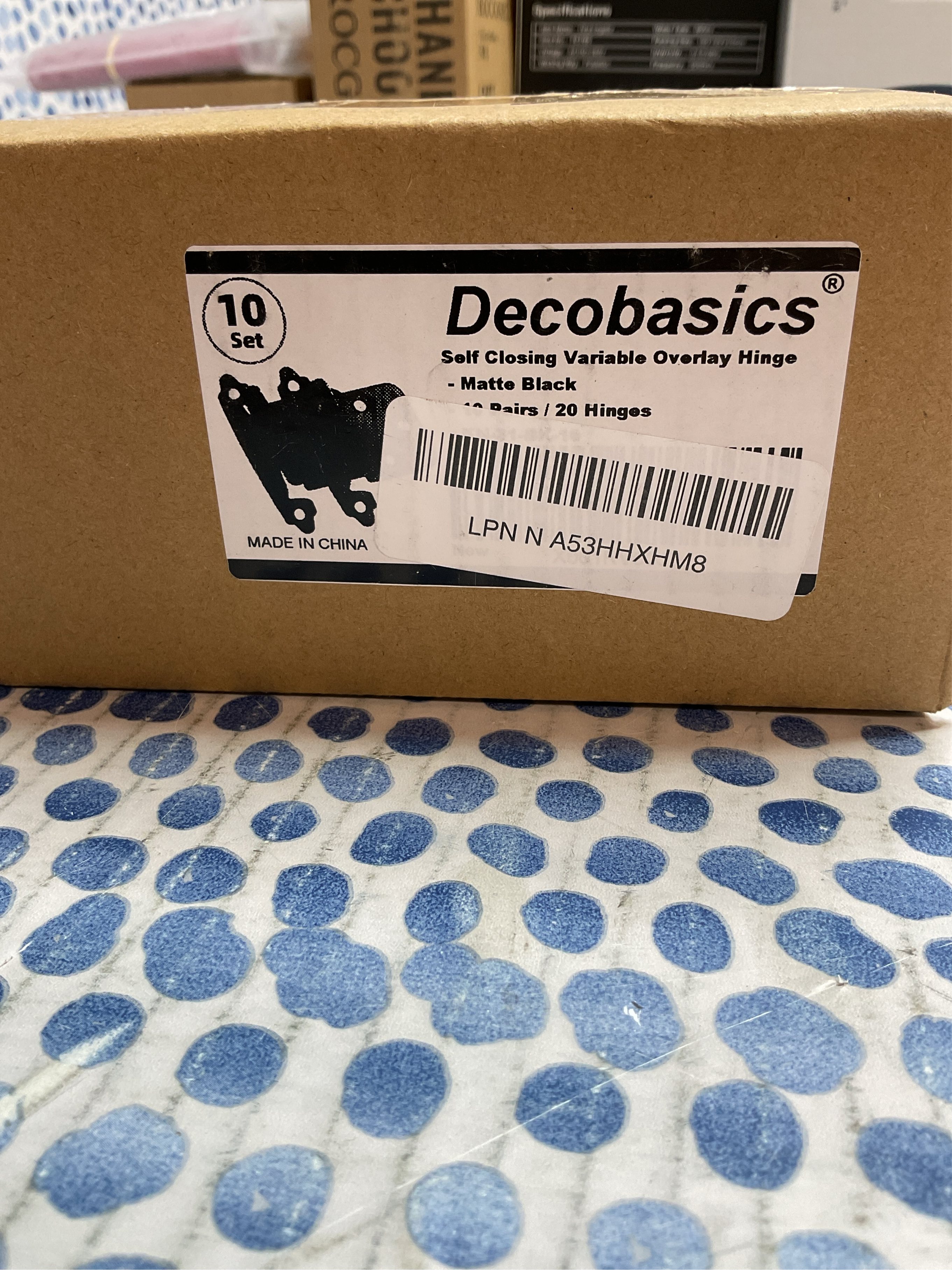 Decobasics 1/2" Overlay Black Cabinet Hinges