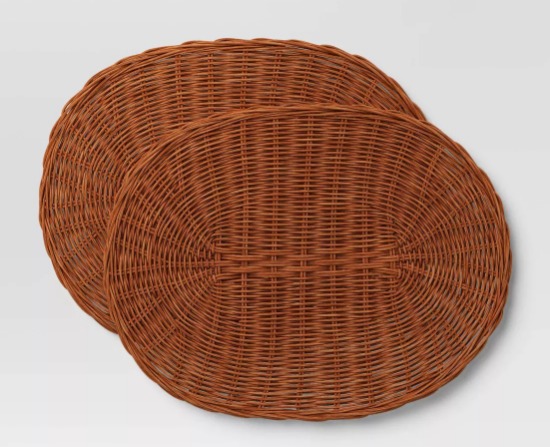 2pk Dark Woven Rattan Placemat - Threshold™