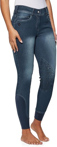 Derby house pro ladies denim knee patch breeches-navy UK-32 EU-42