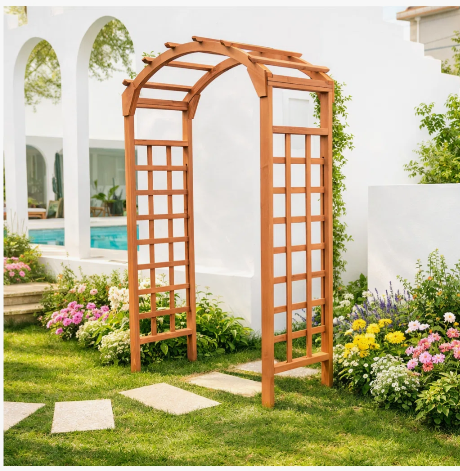 Mimose 47“ W x 19 D Solid Wood Garden Arches Arbor Arch