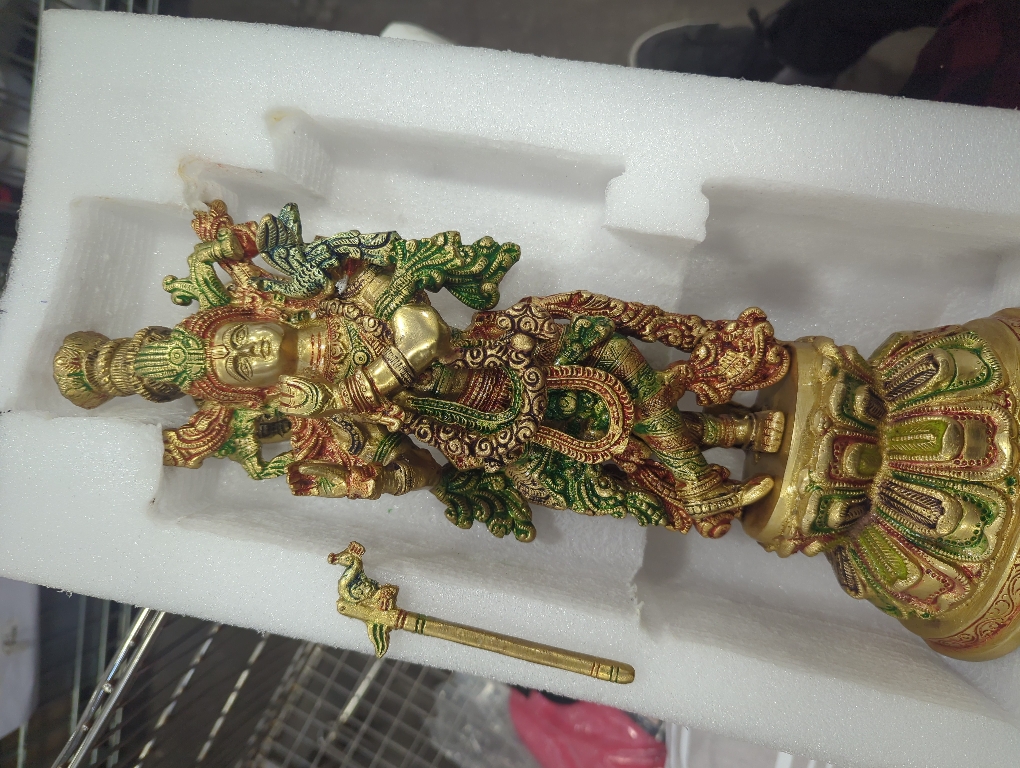 Esplanade - Lord Krishna Kishan Gopal Murti Idol Statue Sculpture - Brass  - Multicolor