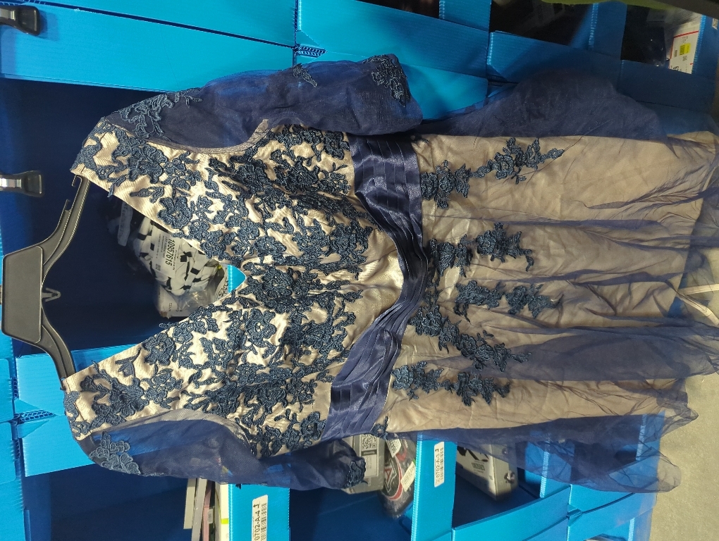 Size L YIRENWANSHA Women's Party Dress Manual D Empire Waist Tea Length Work Gown Yw38