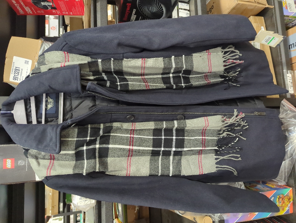 Size Large Dockers mens Weston Wool Blend Coat With Scarf (Regular and Big & Tall)