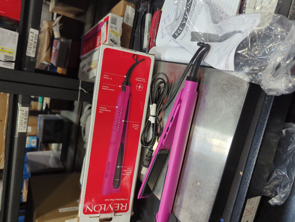 REVLON Ceramic Tourmaline 1 Flat Iron - Hair Straightener Evenly Distributes Heat for Less Damage, 5 Preset Temperatures for All Hair Types