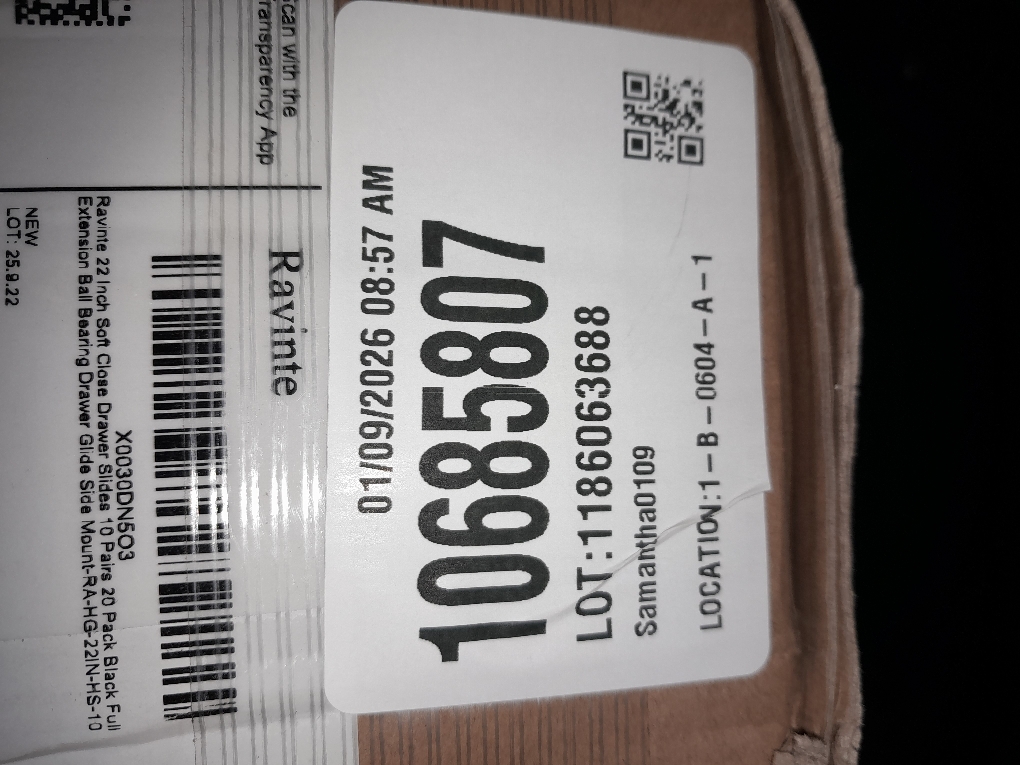 Ravinte 22 Inch Soft Close Drawer Slides 10 Pairs 20 Pack Black Full Extension Ball Bearing Drawer Glide Side Mount