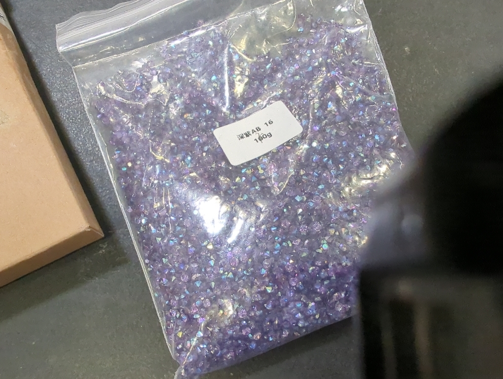 Fake Small Diamond, Acrylic Diamonds Crystal Beads Vase Filler for Table Scatter, Party Favor, Wedding Decoration, Photography Props, DIY Crafts(Purple Ab,3MM)