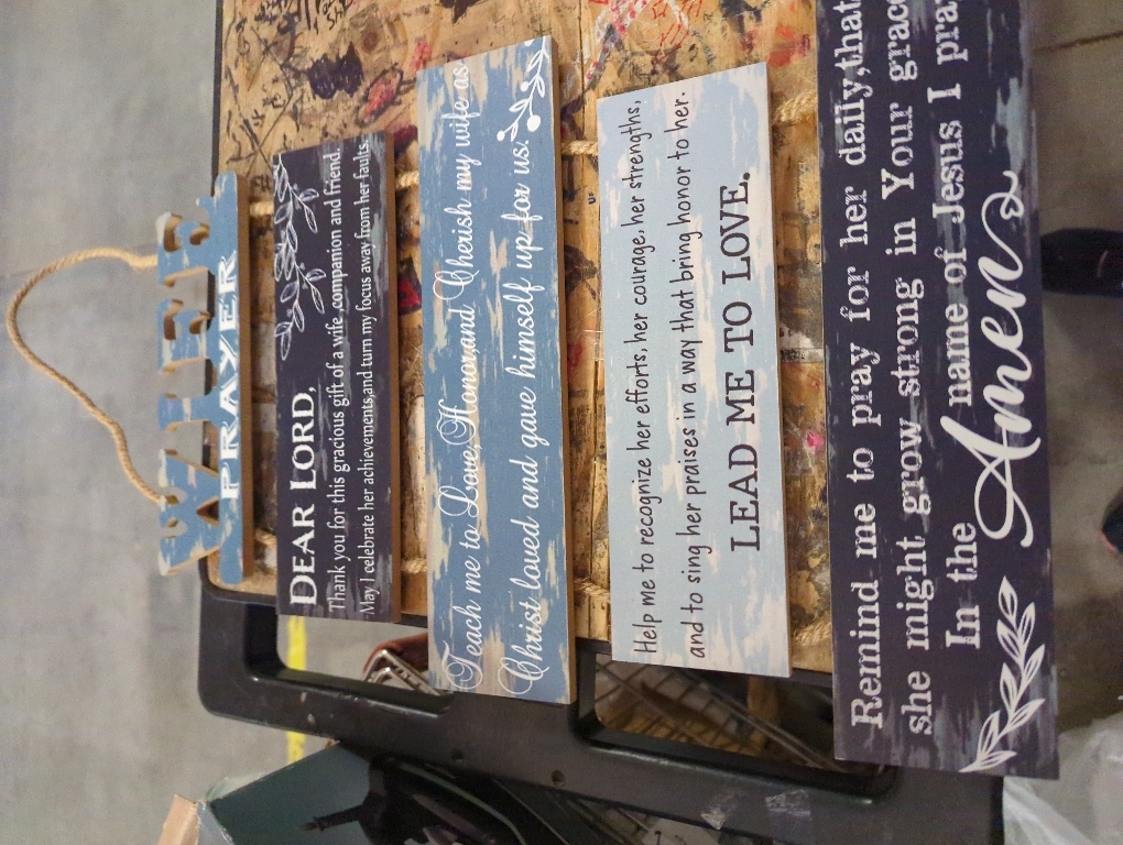 Prayer for Wife Rustic Wall Sign with 5pcs Panels Strung Together - Christian Religious Farmhouse Hallway Family Decor - Sweet Warming Gifts for Women,Couples