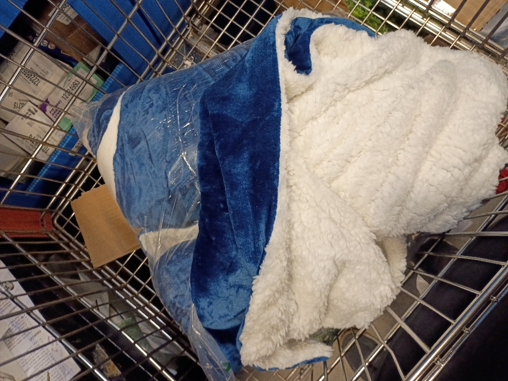 KAWAHOME Sherpa Fleece  Blanket for Bed - Extra Warm and Heavy Thick Blankets for Winter, Super Soft 500GSM Plush Blanket, Navy Blue