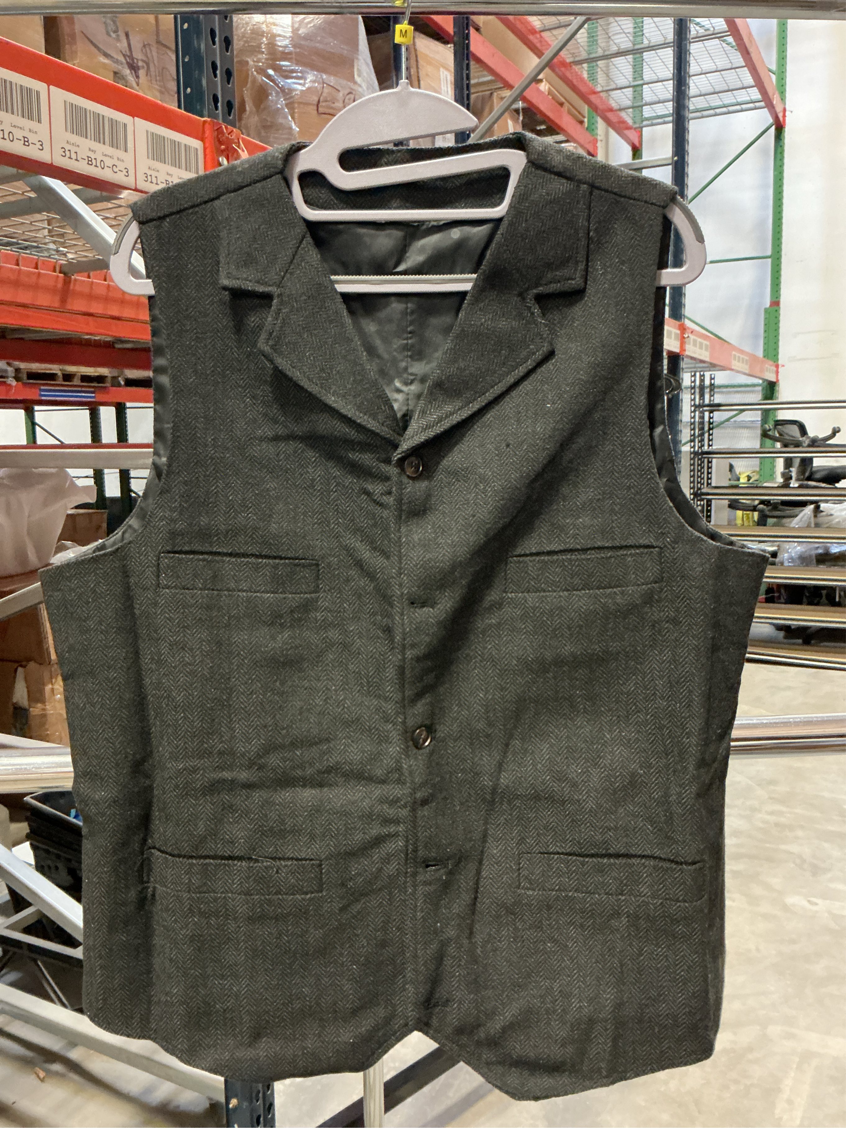 Size M Ceehuteey Mens Suit Vest Waistcoat Tweed Retro V Neck Wool Herringbone for Prom