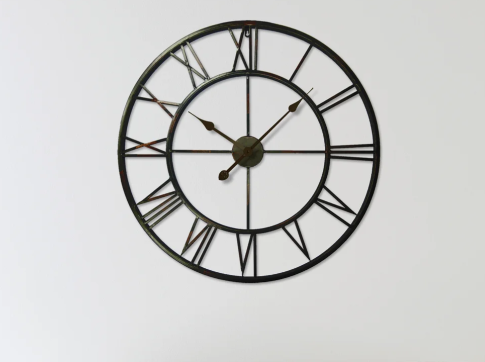 Balliol Iron Wall Clock - Decorative Metal Timepiece for Home & Office