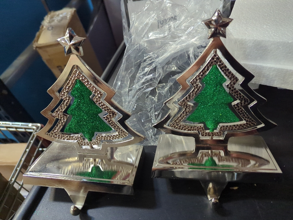 Christmas Stocking Holders for Mantle Set of 2 Decoration