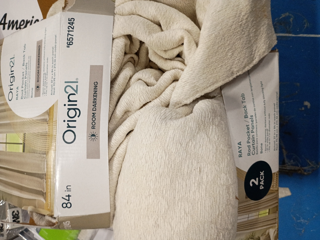 Origin21 Raya Rod Pocket Black Tab Curtain Panels