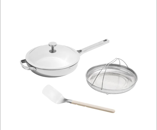 Our Place 3pc Titanium 10.5 Always Pan Pro W/ Chrome Color