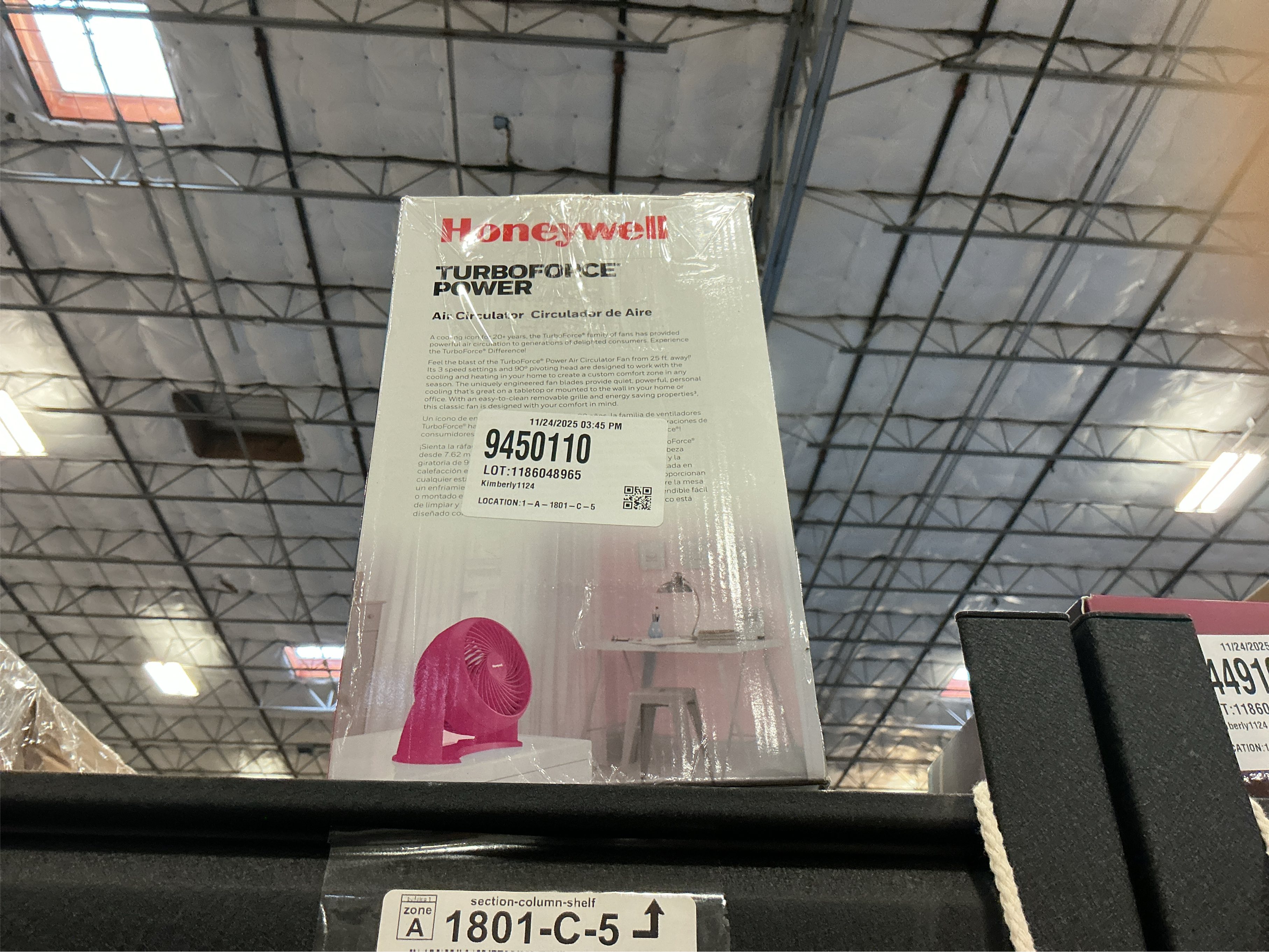 Honeywell TurboForce Table Air Circulator Fan, Pink HT900: Quiet Desk Fan, Adjustable Tilt, Portable, 3 Speeds, ETL Listed