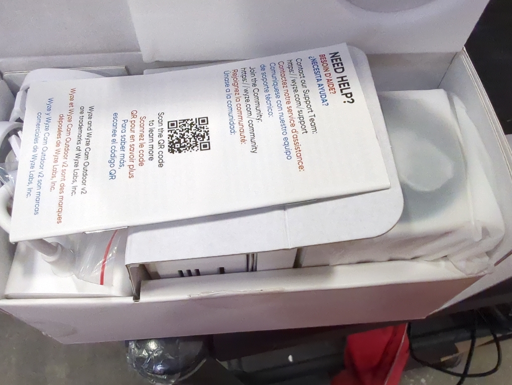 Color White Wyze Cam Outdoor Starter Bundle v2 (1 Camera   Base Station) - 1080p HD Wireless Home Security Camera, Battery-Powered, IP65 Rated, Color Night Vision, 2-Way Audio, Compatible with Alexa & Google