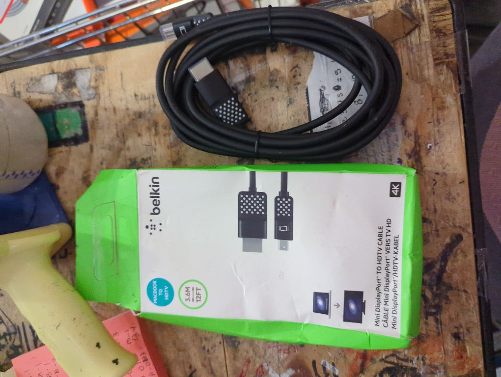 Belkin Mini Displayport To HDMI Cable 12ft - Compatible With 4k Monitors - HDMI to Displayport Cable - DP To HDMI Cable - Connect TV & Monitors to MacBook Pro, Surface Pro & More (Black/White)