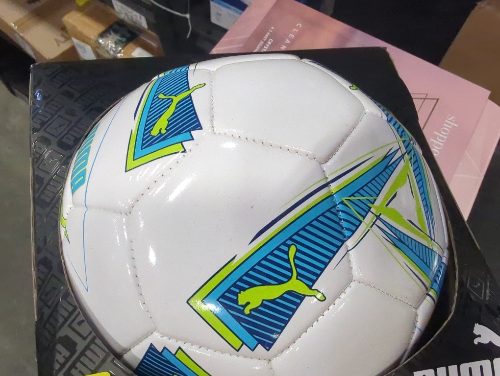 New Puma Size 5 Soccer Ball (White/Blue)