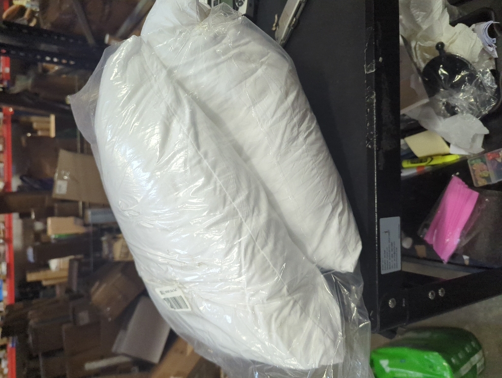 ‼️does have mild stains ‼️basic home® Hotel-Style 20x20 Goose Feather Pillow Insert for Sofa & Bed - 100% Odorless & Plump Cushion Filler - 233TC Cotton with Inner Liner to Prevent Poking (20x20 Inch)