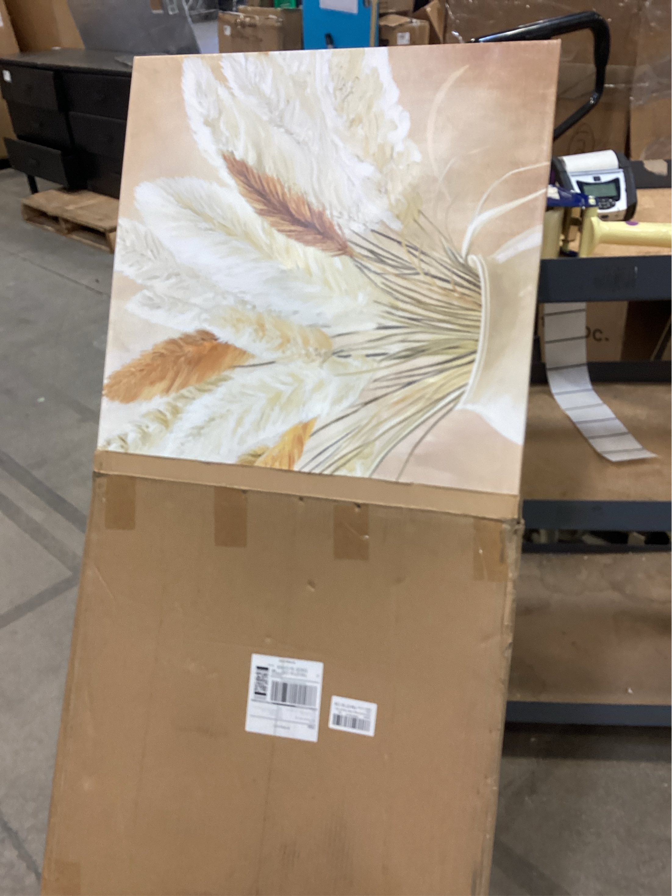 KREATIVE ARTS Vintage Pampas Grass Wall Art 24x36 Inch Boho Botanical Dried Flower Canvsa Print Neutral Beige Wall Decor for Living Room Bedroom Farmhouse Entryway Rustic Home Artwork Ready to Hang