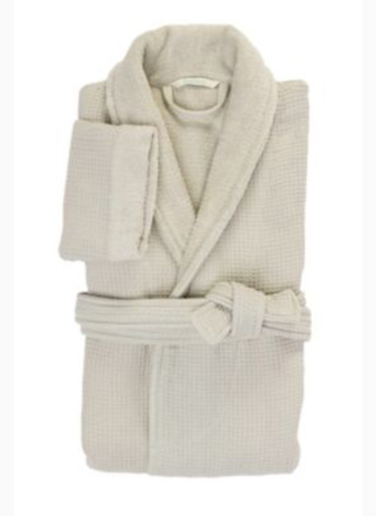 Haven Waffle Large/X-Large Organic Cotton Robe in Lunar Rock