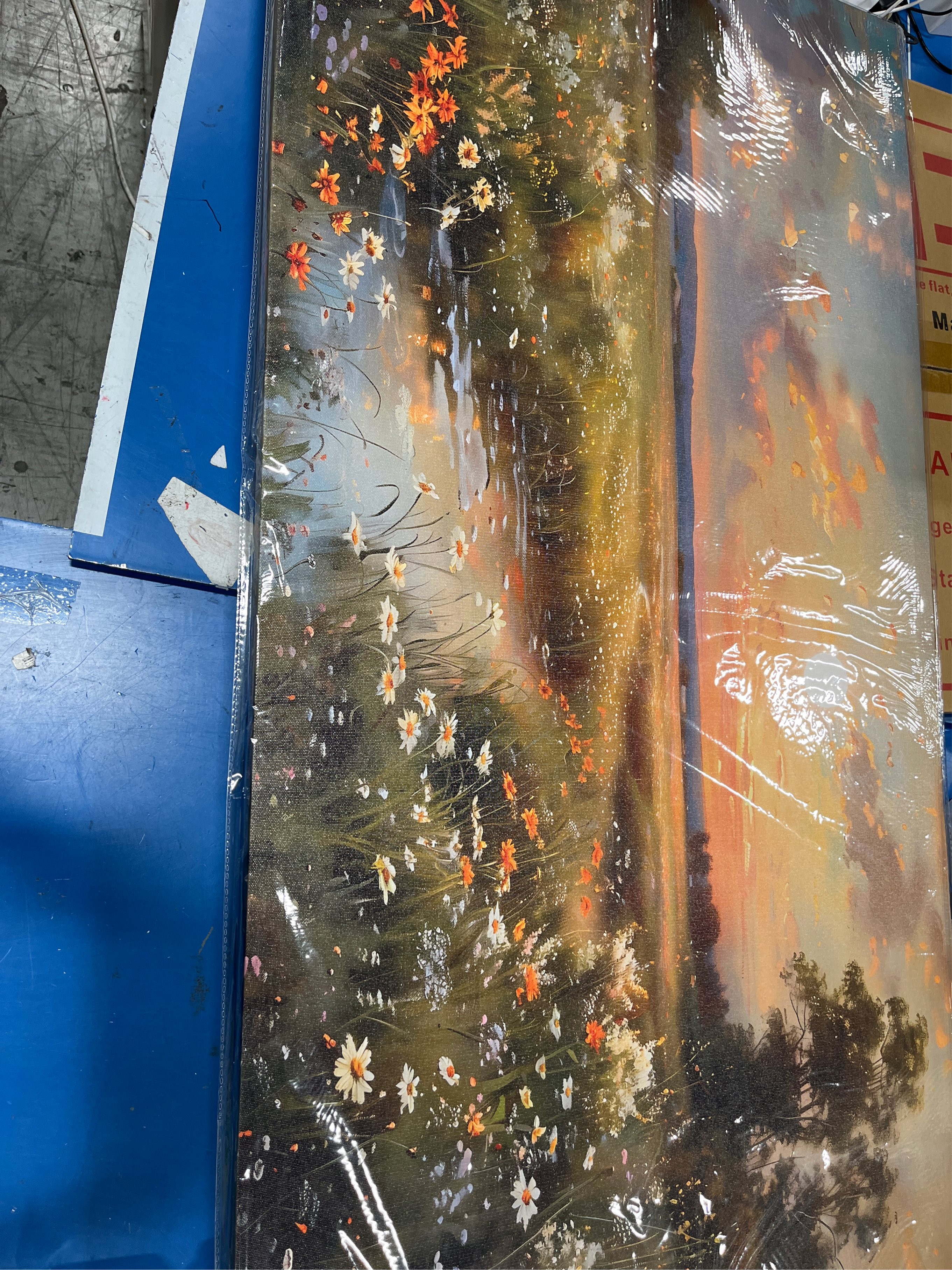 hyidecorart Vintage Farmhouse Wildflower Wall Paintings Canvas Wall Art for Living Room Wall Decor for Bedroom Office Decorations Nature Landscape Picture Artwork Aesthetic Home Decor Ready To Hang